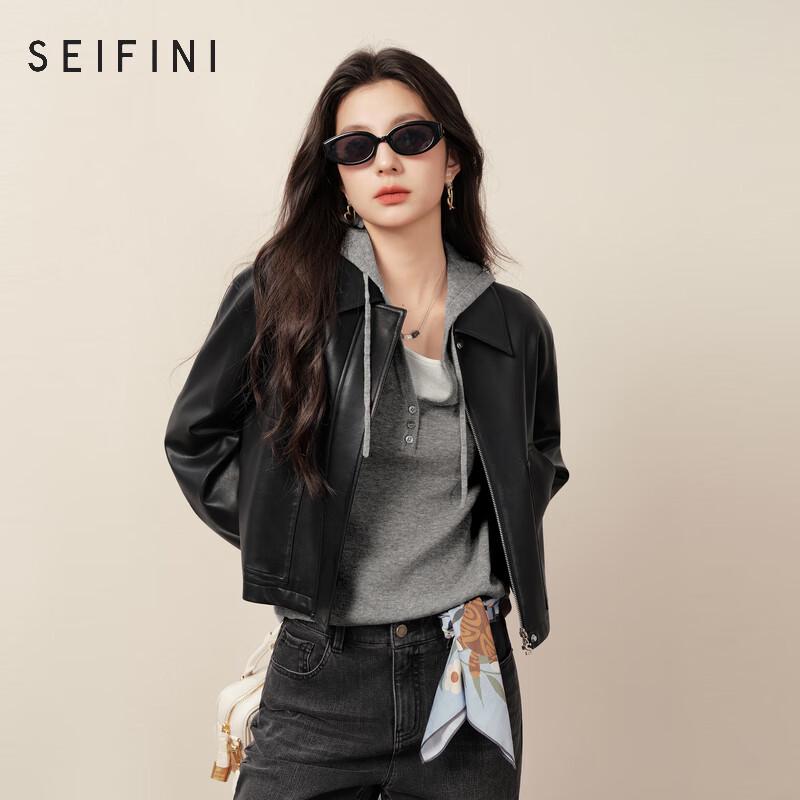 

SEIFINI Women s Retro Faux Leather Short Jacket M /160