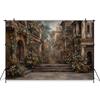 Mocsicka Vintage Floral Greek Column Backdrop Renaissance Oil Painting Photography Background Bridal Portrait Wedding Photoshoot