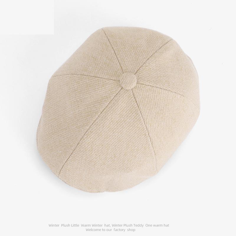 Jesień Zima Vintage Progresywna Czapka Beret Czapka Gazeciarza Damska Kapelusz Malarski