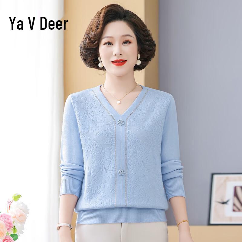 YaLu Women s V-Neck Long Sleeve Knit Top 2XL