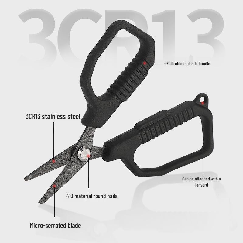 Multifunctional Stainless Steel Fishing Scissors with Strong Line and Rope Pulling for Outdoor Use