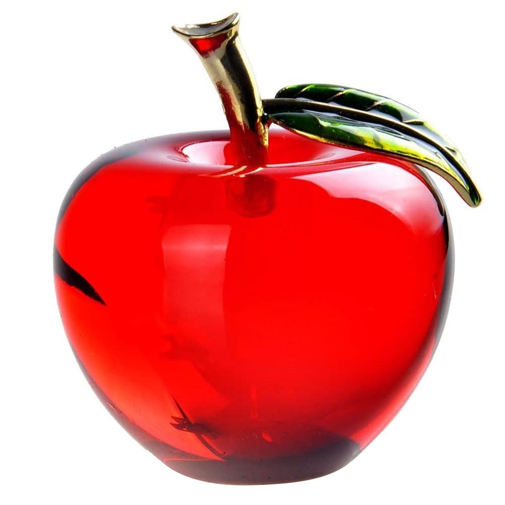 Crystal Apple Creative Gift Gold Leaf Decorative Craft Christmas Ornament Home Decoration