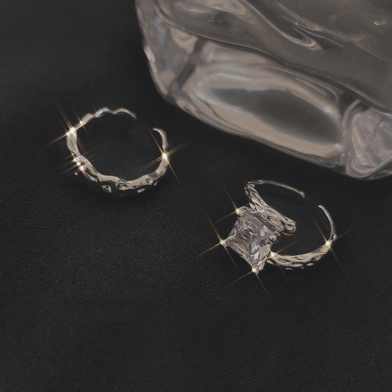 Cool Metal Spice Girl Niche Design Sense Zircon Ring Women'S Fashion Personality Index Finger Cold Wind Ring