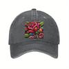 Casquette de Baseball Art Rose Psychédélique Unisexe Coton Lavé Réglable Décontractée Été Chapeau Protection Solaire