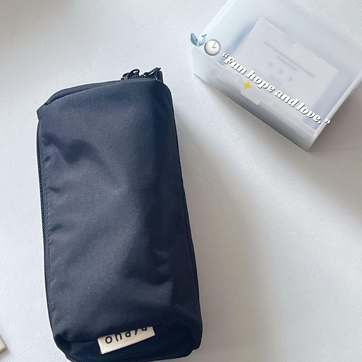 

Пенал в форме подушки, стиль INS, однотонный, пенал черного и синего цветов, многослойная сумка для канцелярских принадлежностей, школьные принадлежности чёрный