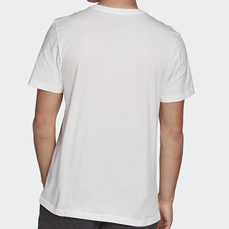 Adidas Graffiti Print Crew Neck T-Shirt Men Tops White FN1728