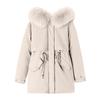 Women's Casual Warm Versatile Large Collar Solid Color Thickened Cotton Coat Jacket