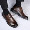 Fashion 2025 Spring High End Men's Casual Leather Business Office Shoes Designer Oxford Shoes Comfortable Soft Soled Fashion Flat Shoes