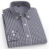2026 spring new style 100% cotton Oxford plaid striped men's long-sleeved fashionable business casual fit shirt single top