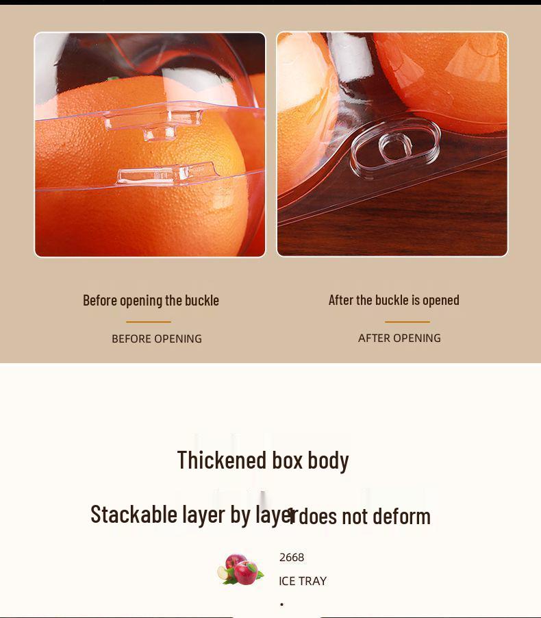 Pfirsich-Orange & Kiwi Transparente Einweg-Obstverpackungsbox