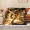 1pc Cheetah,Speed,Wildlife Digital Print Flannel Blanket - Contemporary Style, Suitable for All Seasons, Perfect for Home, Travel, or Campin