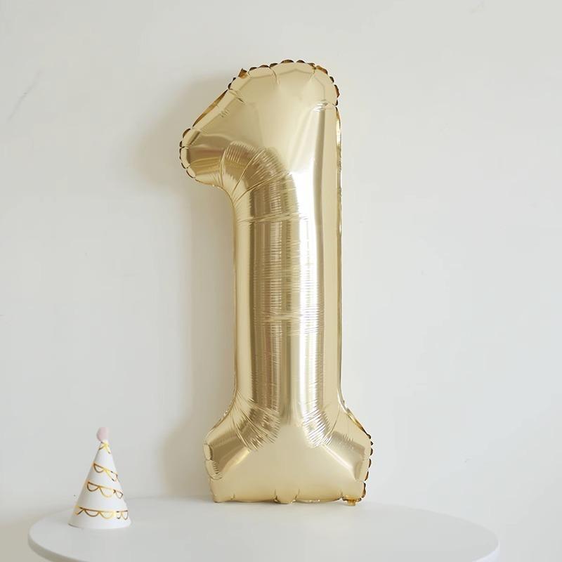 Balon Auriu Platină 1 buc 40 Inch Cifră Balon cu Heliu Sferic Digital Decorare Petrecere Aniversare Copil Bebeluș Sărbătoare Botez