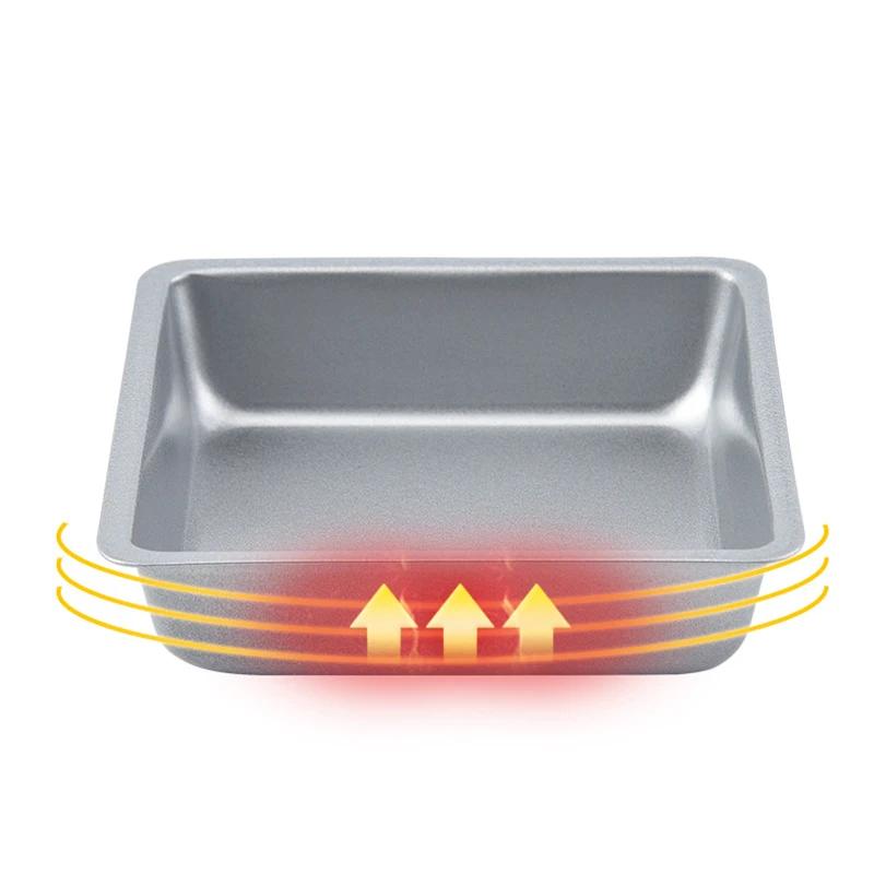 4/6ks Čtvercová Mini Forma na Dort Nepřilnavý Plech na Pečení Chleba Pizzy 4 Palce Uhlíková Ocel Forma na Dort Pečicí Forma Pečicí Nádobí Pro Kuchyň