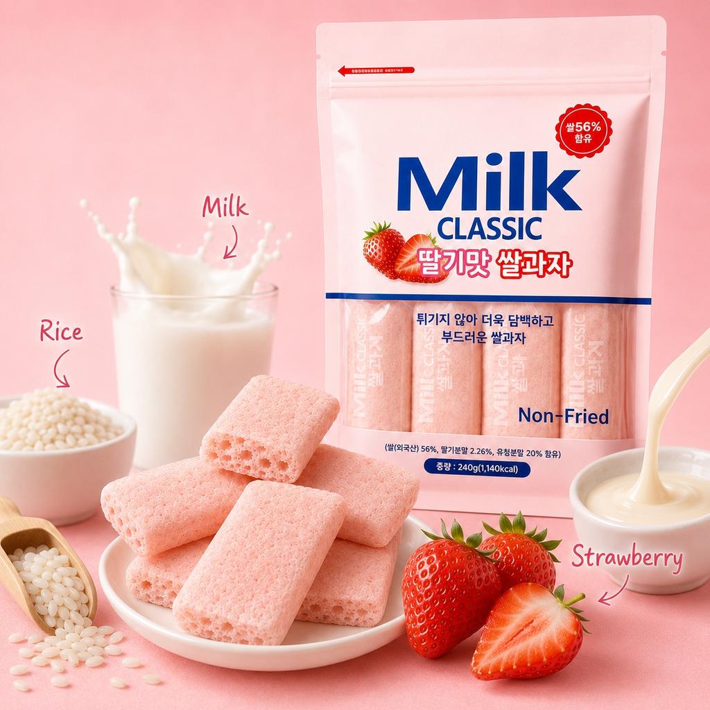 Cracker di Riso al Latte Fragola Classico 240g