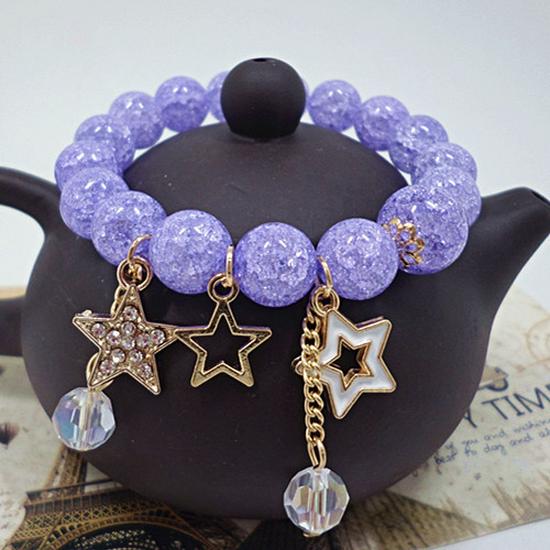 

S446 Взрывающийся браслет из камня и кристаллов - бисерные украшения ручной работы с цветочным и балериной