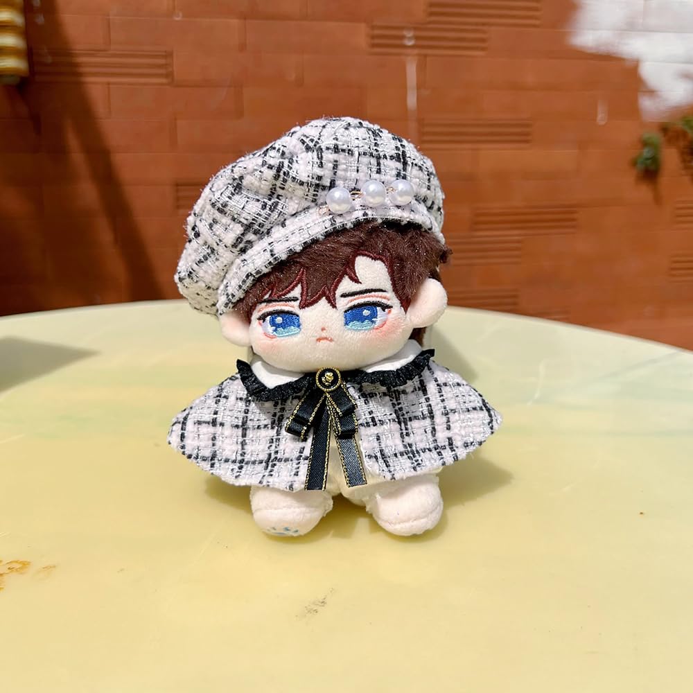 niannyyhouse 10cm15cm Plush Clothes, Headgear, Bow Tie, Skirt, Accessories, Hat, Cape, Pants, Cotton Doll Outfit (B-White, 10cm)