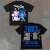 2026 Twice Momo Letní Móda Trendy Muži Ženy Vintage Top Hip Hop Streetwear Oversized Tričko Krátký Rukáv Ležérní Oblečení Y2K
