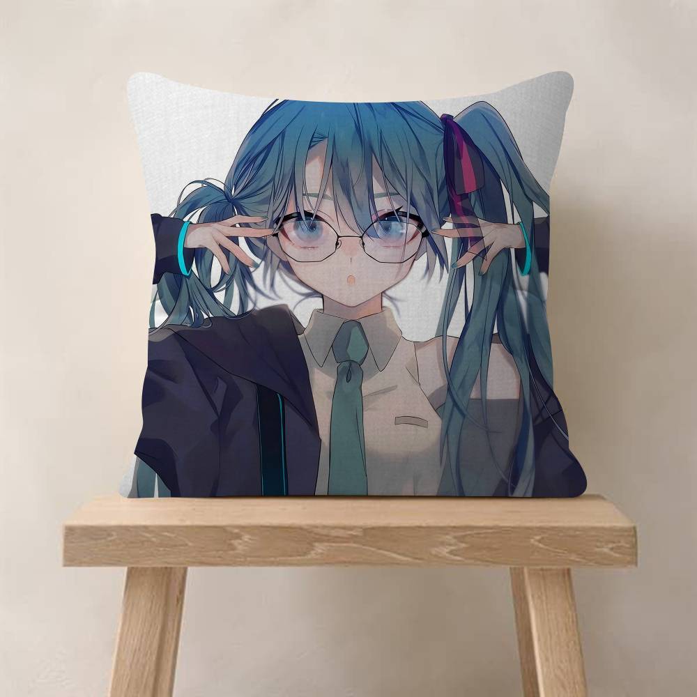 HHatsune Anime Miku Cushion Cover Decorative Pillow Sofa Home Decor Case Pillow Cases