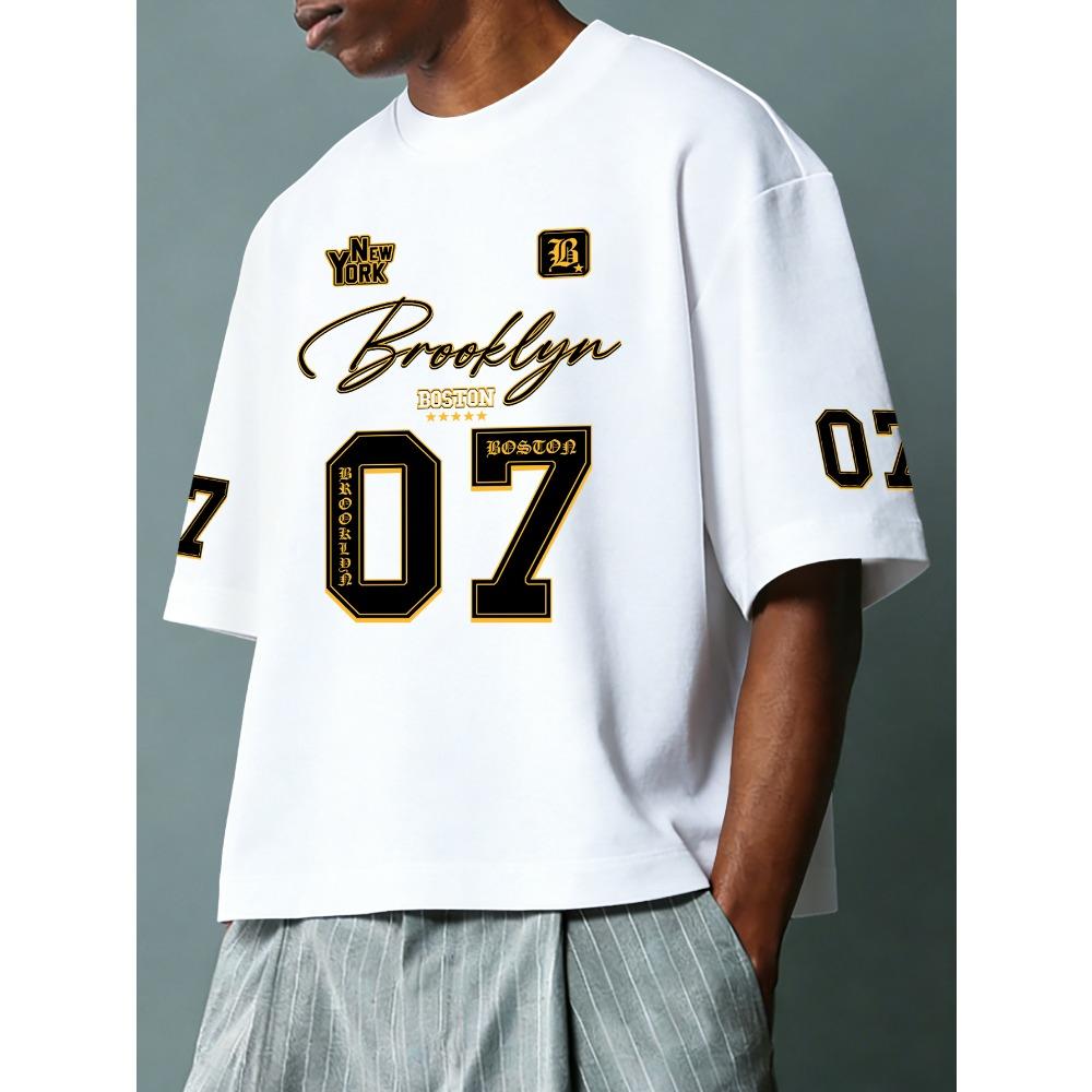 T-Shirt New York Boston Vintage Sporty Streetwear Short Sleeve Tee