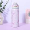 Ribbon Bow Pattern Print Water Bottle Thermos Cup For Sports Travel School Gift