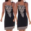 Dámské Sexy Mini Šaty na Tenká Ramínka Bez Rukávů S Odkrytou Zády Letní Plážové Šaty