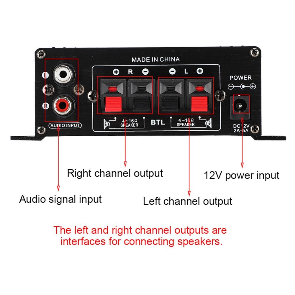20w+20W Audio Amplifier 47K Resolution Stereo Amplifier Durable Mini Power Amplifier  Car Stereo