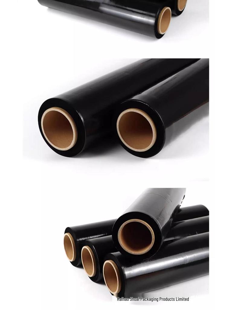 Black PE Stretch Wrap Film - Logistics, Industrial Use, Light-Blocking, Protective, Fresh-Keeping Packaging