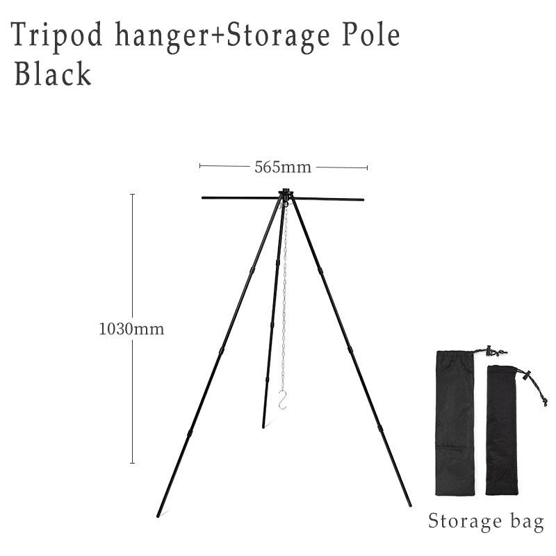 Outdoor Cooking Tripod Portable Aluminum Alloy Combination Burning Rack Camping Picnic Firewood Hanging Pot Rack Grill Tool