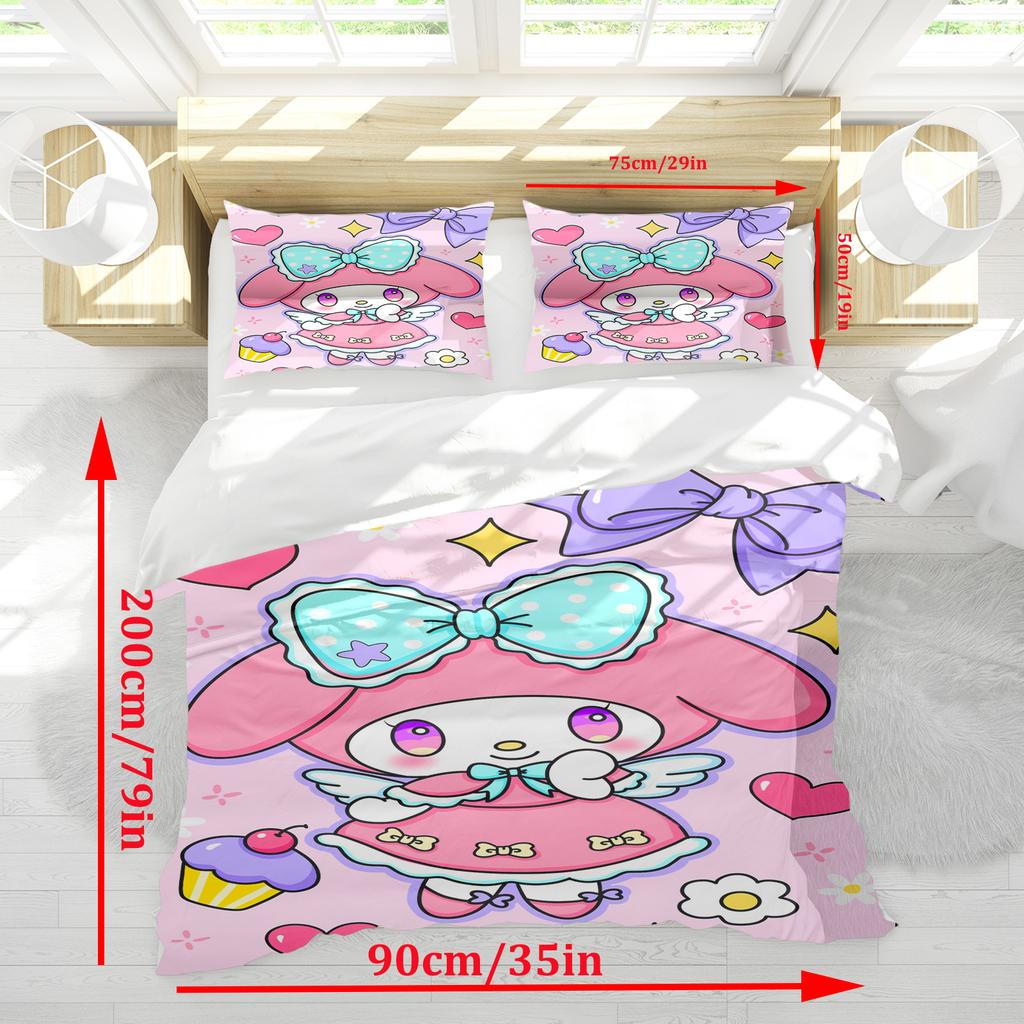 My Melody 3-Piece 1 Quilt Cover One Piece Bedding Set Comforte Luxus Exquisite Birthday Gift Polyester Home Decor