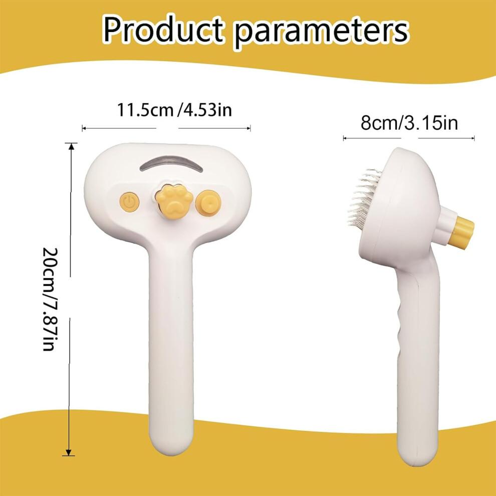 Pet Steam Brush USB Charging Detangling SelfCleaning Pet Hair Brush For Cats And Dogs Indoor Travel Bathroom