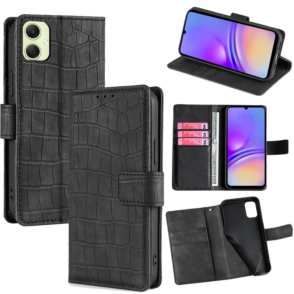 For Samsung Galaxy A05 4G Case Crocodile Texture PU Leather Phone Cover