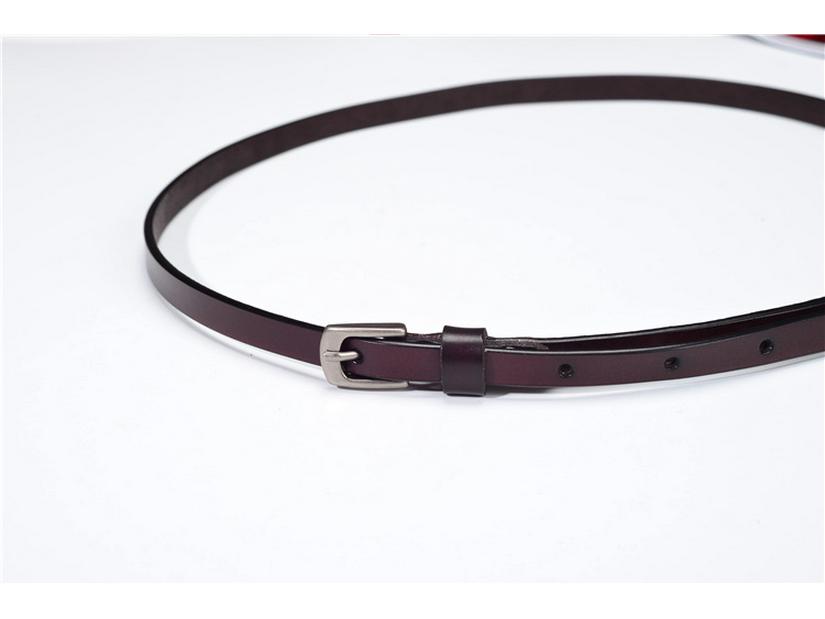 Women's Genuine Leather Thin Belt - Simple, Versatile, Soft Cowhide for Dresses and Jeans