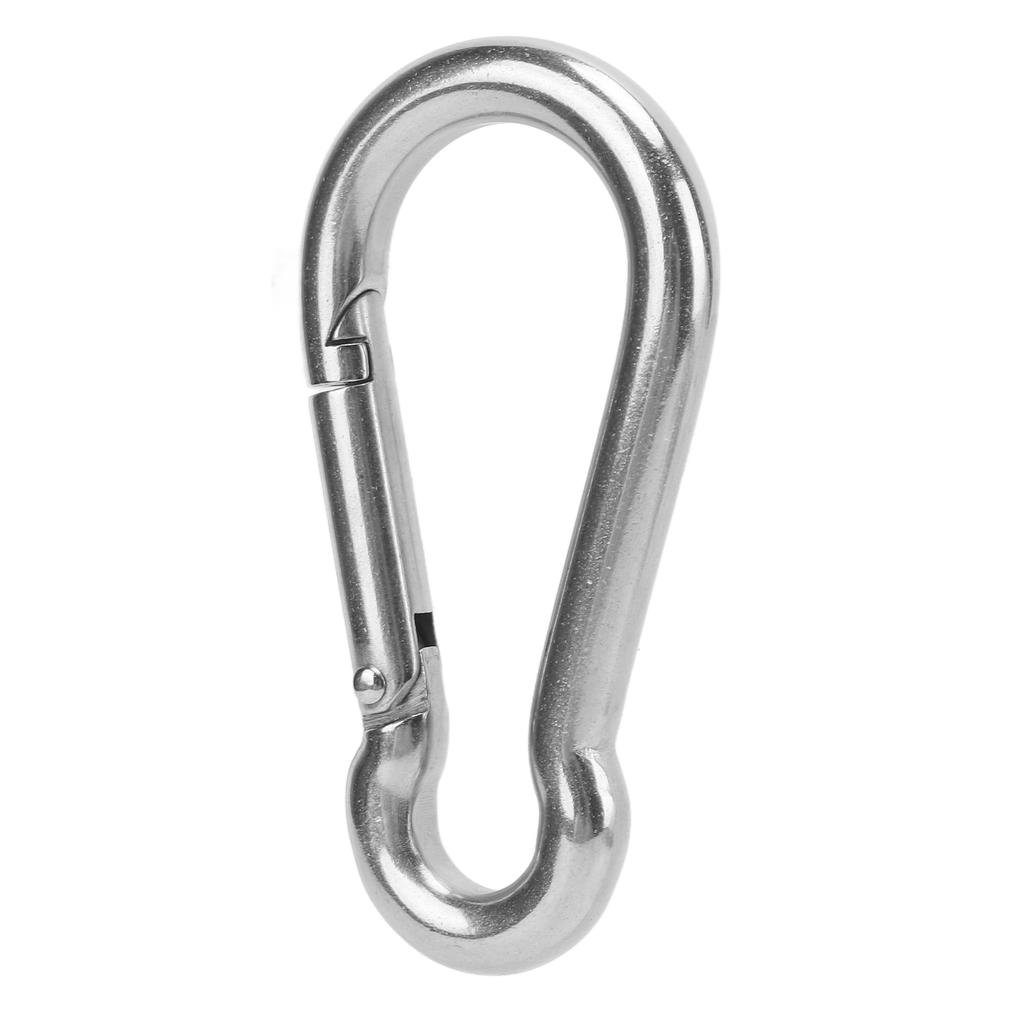 12er Set Edelstahl Federkarabiner Rostfester Schlüsselanhänger Schnellverbindung Schloss Schnalle 8x80mm