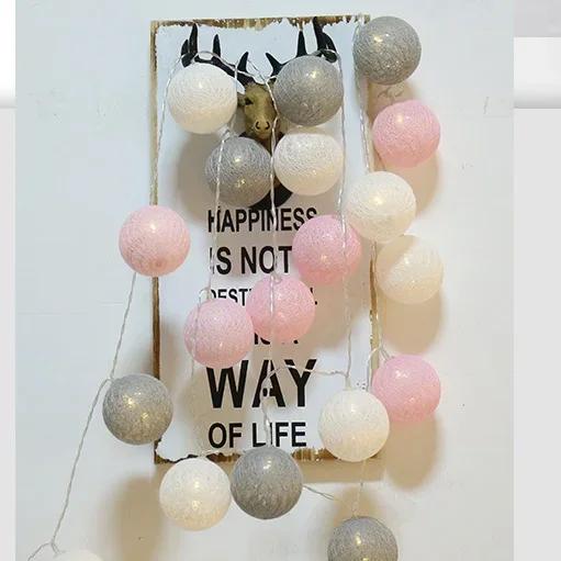 Xiaomi 10/20 LEDS Cotton Ball Garlands Fairy Lights String Battery Power Christmas Outdoor Navidad Garden Bedroom Wedding Decoration