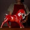 Resin Simulation Animal Statue Modern Figurines Red and Black Bull Sculpture Living Room Bookcase Crafts Accessories Home Decor