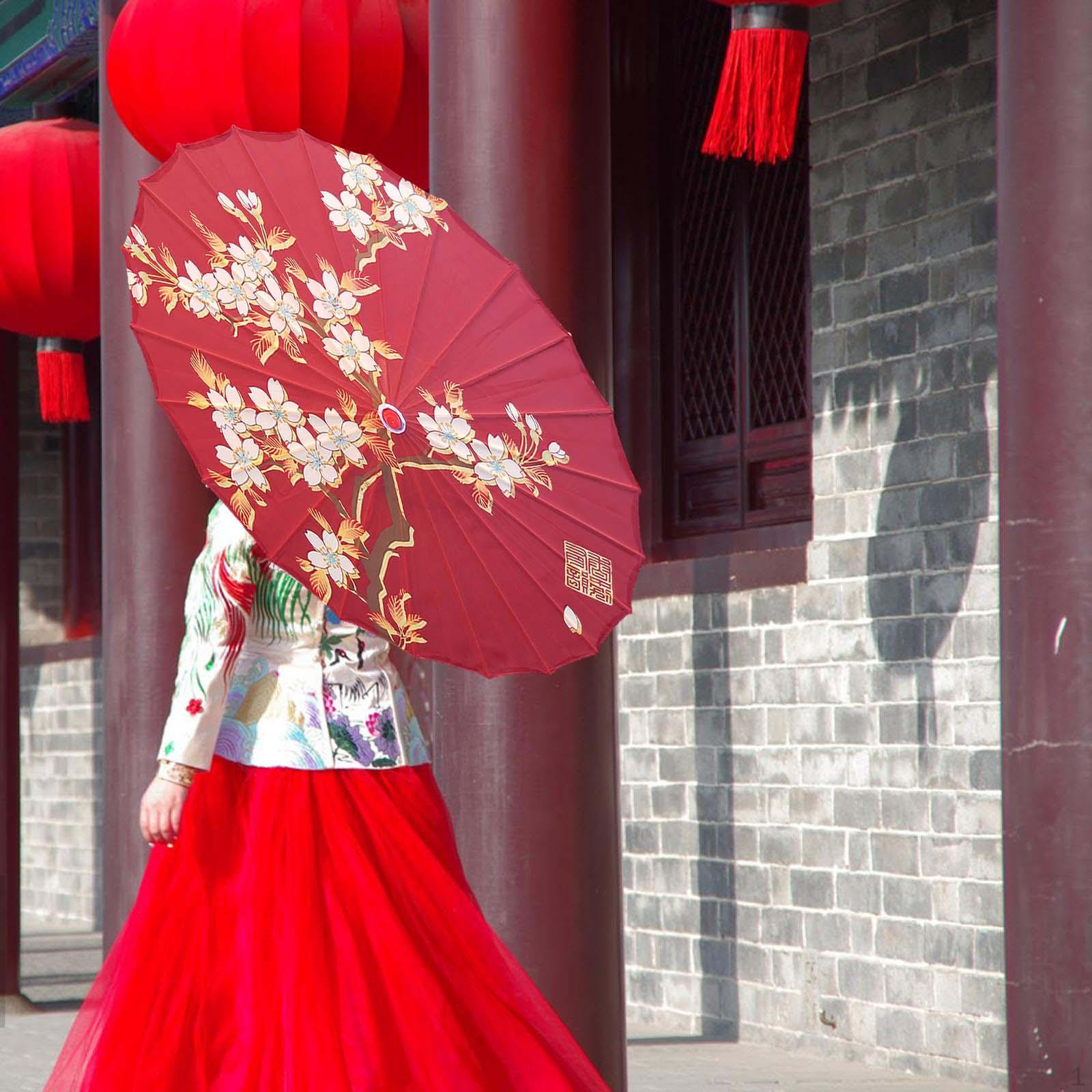 Китайский промасленный бумажный зонтик — фото 15