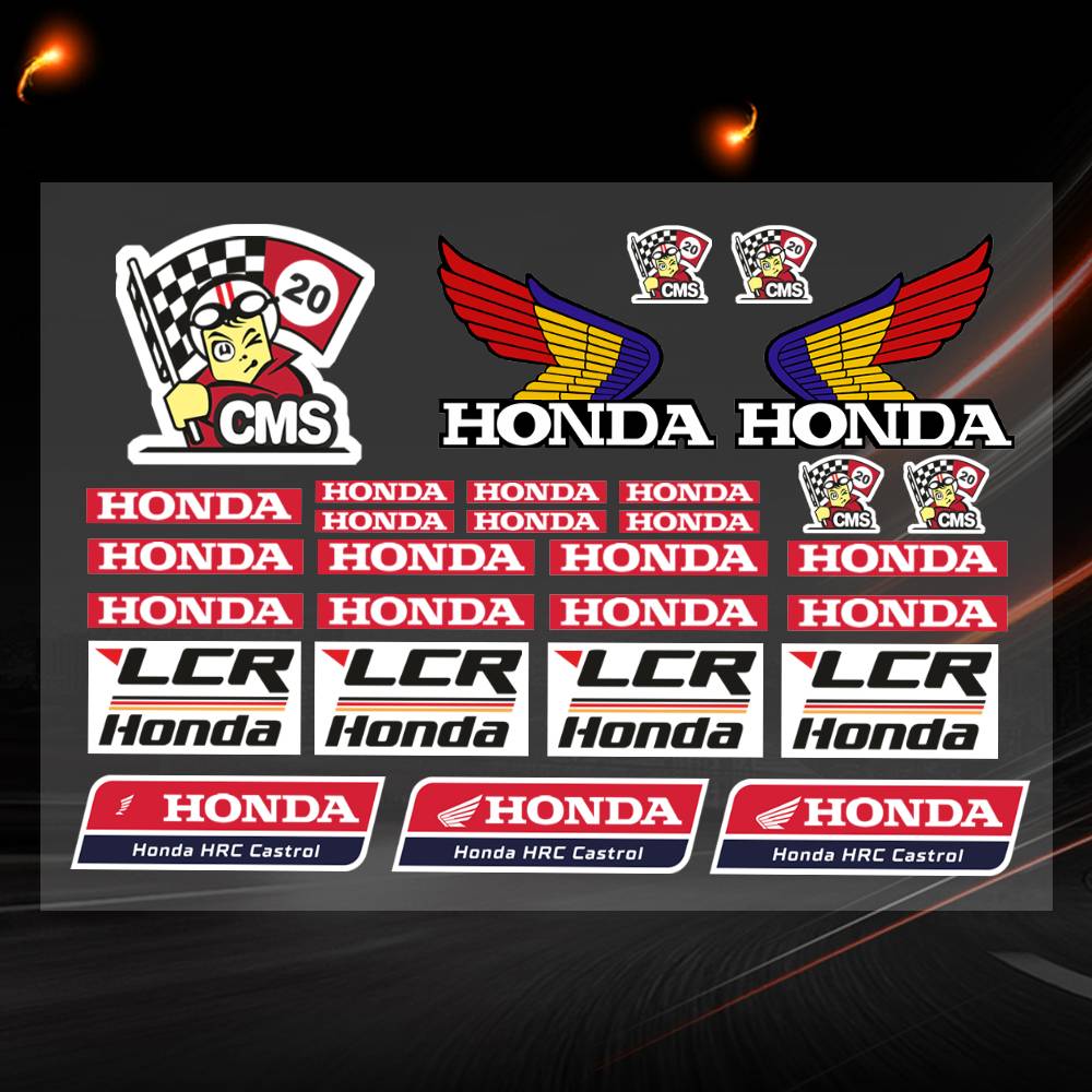 Moto Honda-a Decal Set High Quality Printed And Cut Stickers Motorcycle Sticker 20x30cm