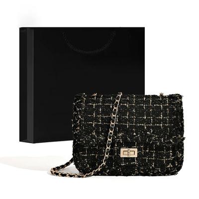 Woven Niche Temperament Light Luxury Small Fragrant Woolen Bag Women's 2025 New Chain Shoulder Messenger Bag