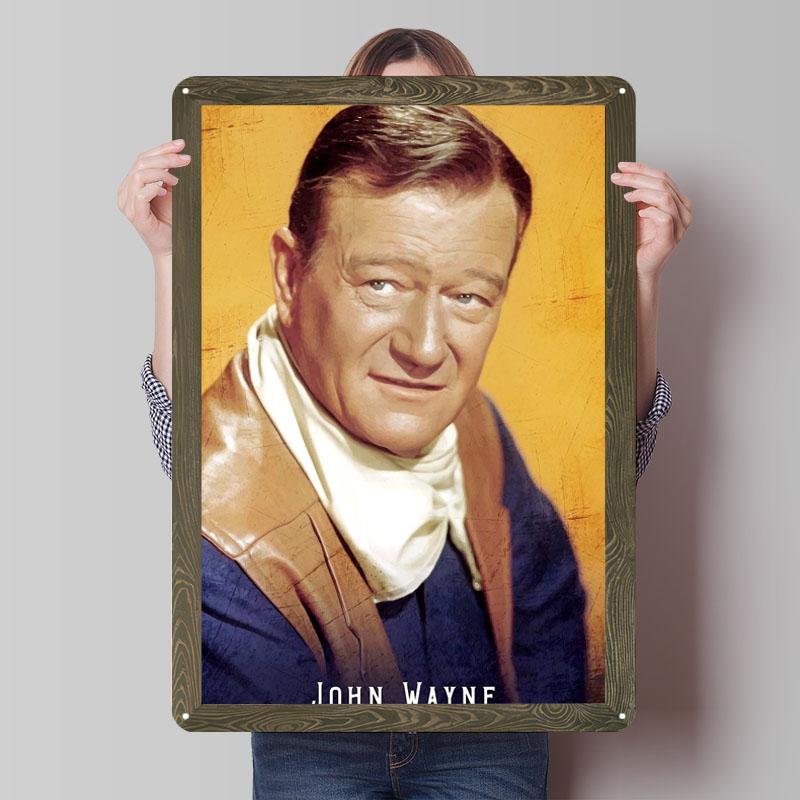 John Wayne Tinplate Signs Movie Poster Outdoor Decorations Custom Metal Sign for Wall Art Decoration Wand Deko Home Decor Items