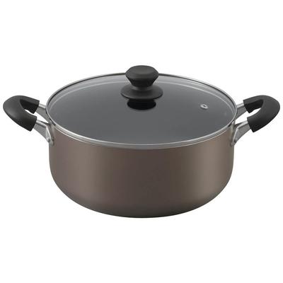 Iris Ohyama Gas with Diamond Easy To Clean Brown Pot, 26cm, Fire/IH Compatible, Lid, Coated, Long-lasting, Non-Stick, DIS-P26