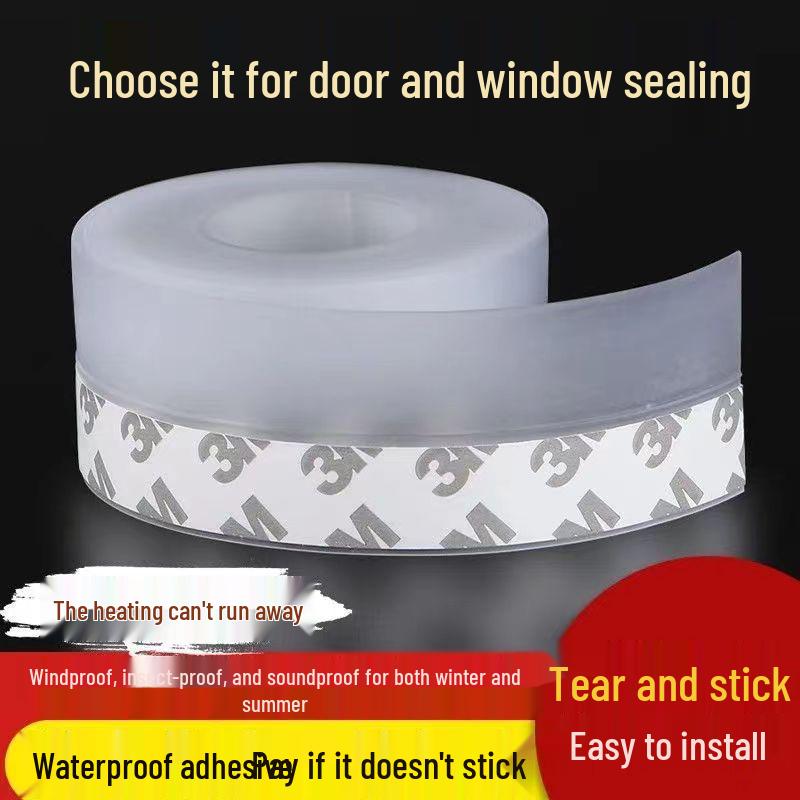 

Самоклеящаяся уплотнительная лента для дверей и окон: Ветро- и водонепроницаемый, Звукоизоляция Transparent 25mm Wide 3m Roll