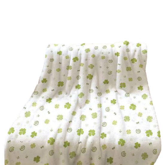 Four Leaf Clover Blanket, Multi-Purpose Air Conditioner Blanket, Soft Double-Sided Flannel Throw Blanket for Sofa Bed Dorm Office