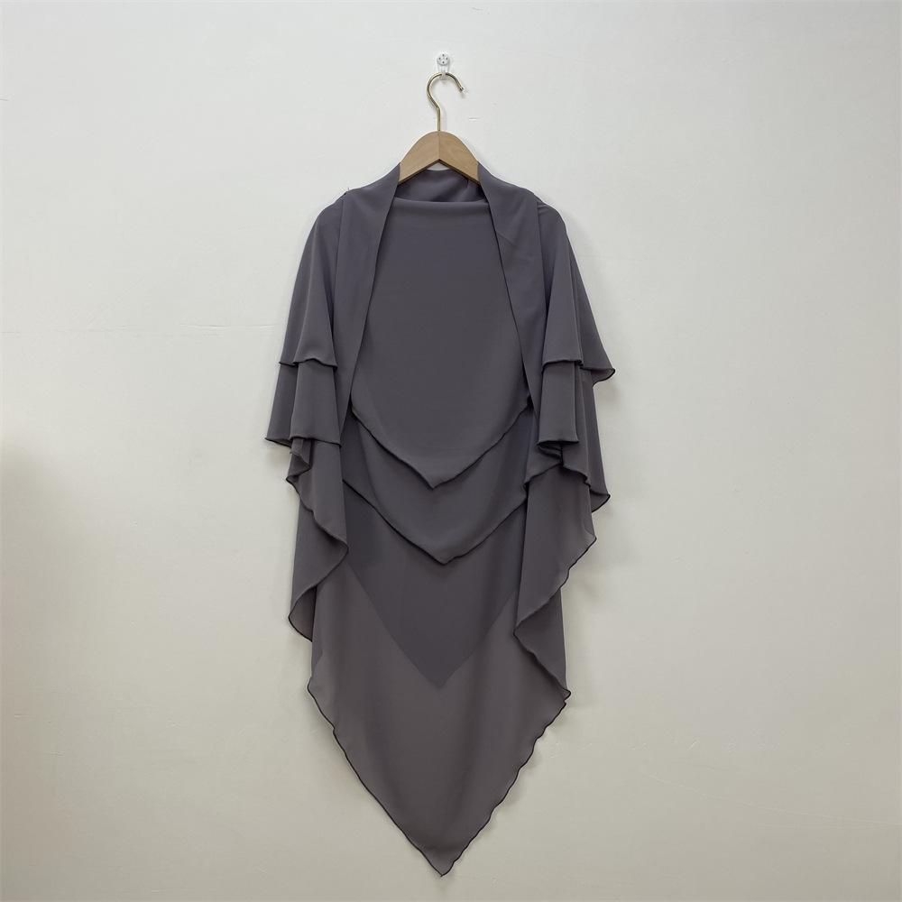 Pañuelo de Chifón de Doble Capa de Color Sólido - Estilo Medio Oriente, Dubái, Turquía (Grande, 2305)