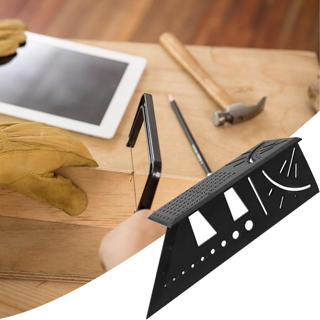 Carpenter Line Square Measuring Ruler 45/90 Degree Line Ruler 3D Angle Dovetail Shape Ruler For Home DIY Woodworking Tools