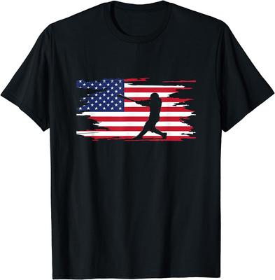 New Limited Vintage American Flag Baseball, Baseball Enthusiast T-Shirt