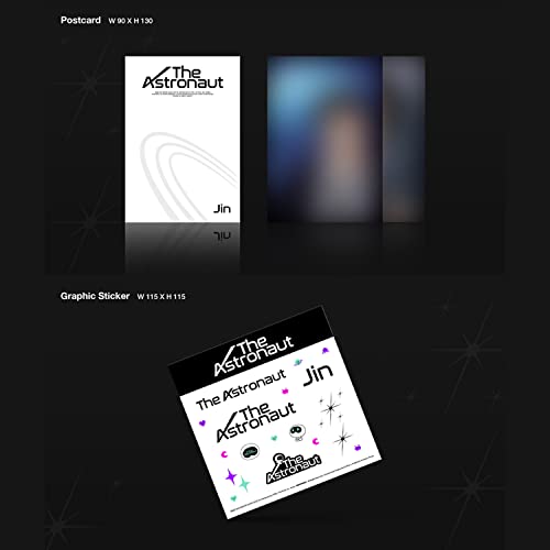 JIN of BTS - [The Astronaut] (VERSION 02) Outer Cover + Photobook + CD + Lyrics Card + Postcard + Graphic Sticker + Sticker + Photocard + Poster + 2 P