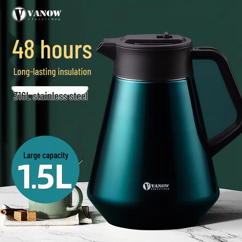 Vanow 1.5L 316L Stainless Steel Triangle Vacuum Flask