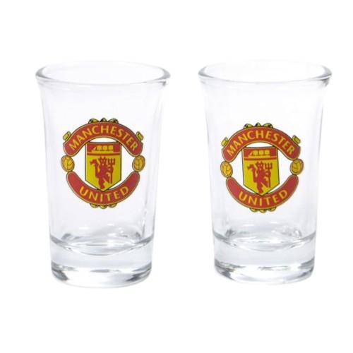 Manchester United FC Wordmark Crest Shot Glass (Pack of 2)