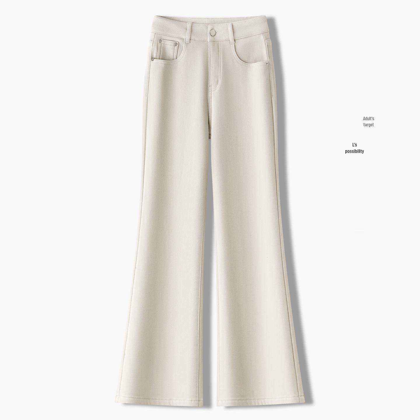 Fashionable High-Waisted Plus-Velvet Slimming Flare Pants for Women - Spring/Winter 2026 Bestseller S /26 [For 85-95 lbs]