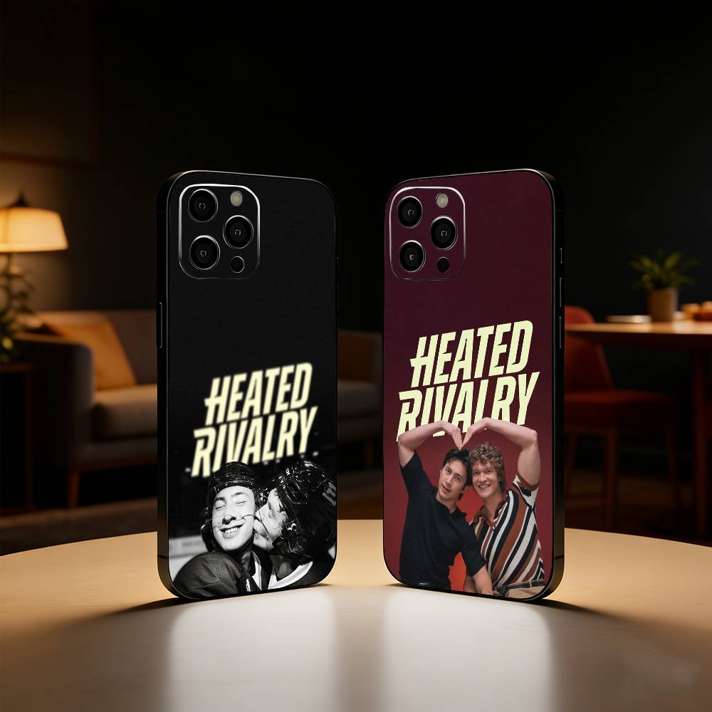 H-Heated Rivalry Phone Case For iPhone17,16,15,14,13,12 Plus,Max Soft Silicone Black Cover